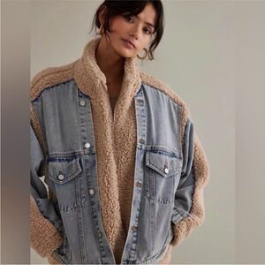 Blank NYC Blue and Tan Jean Jacket